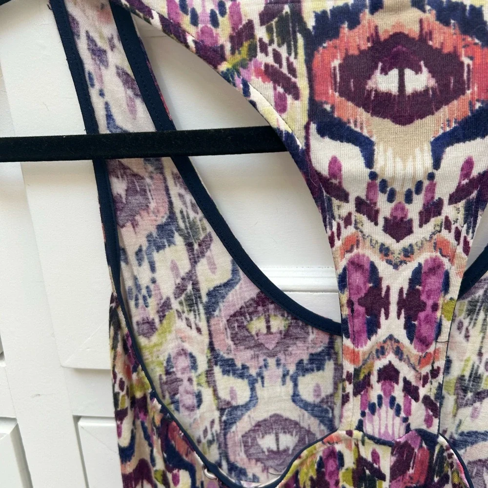 Vince Ikat-Print Racerback Maxi Dress in Navy Trim - Picture 5 of 5